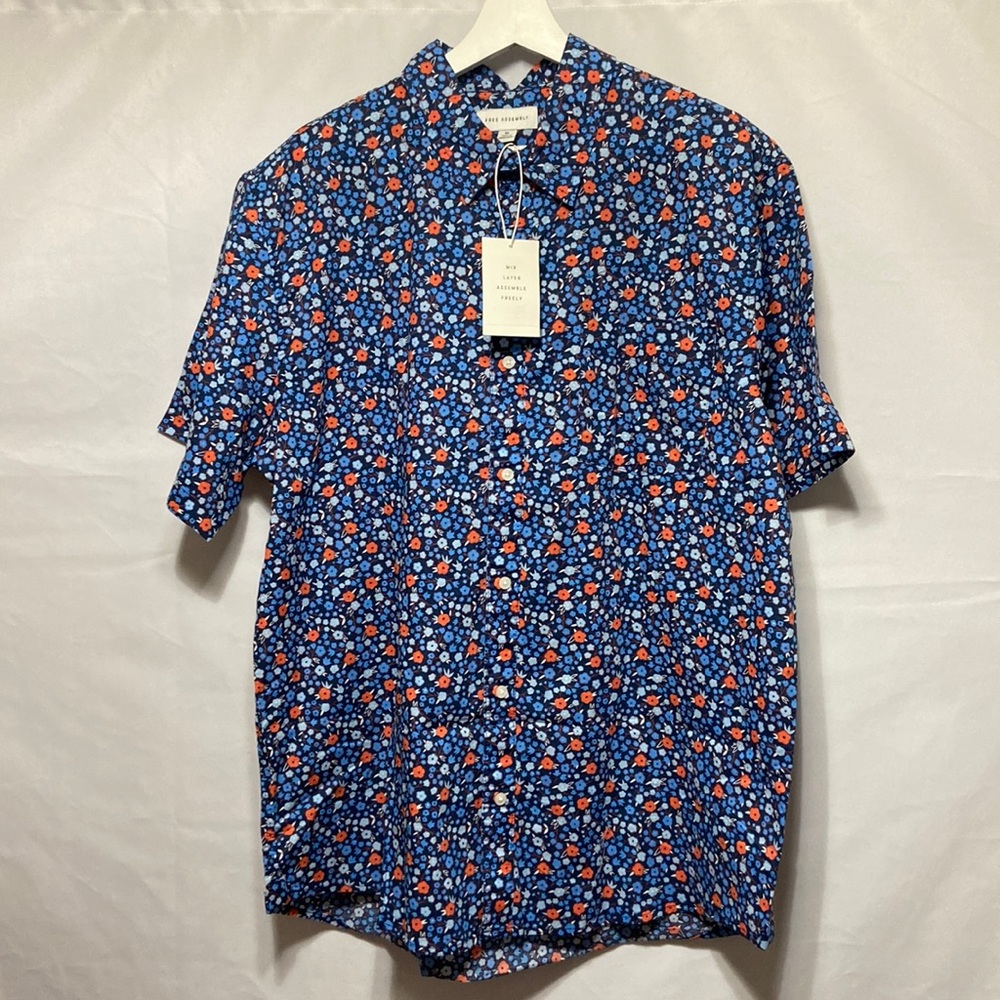 Free Assembly Short Sleeve Point Collar Linen Shirt